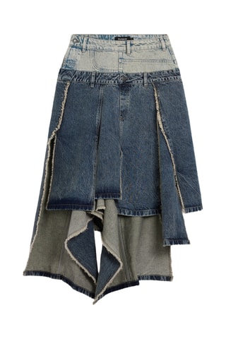 Gonna midi in jeans - Blu