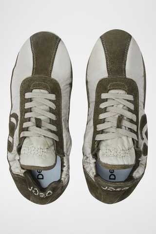 Sneakers in pelle scamosciata di agnello - Kaki