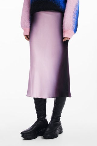 Gonna midi dip and dye - Nero e rosa