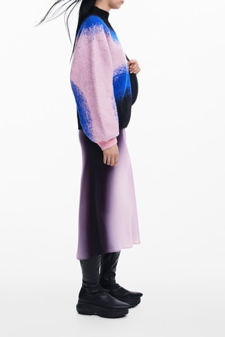 Gonna midi dip and dye - Nero e rosa