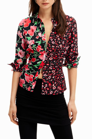 Camicia regular - Nero e rosso