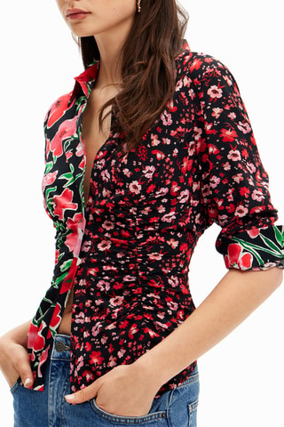 Camicia regular - Nero e rosso