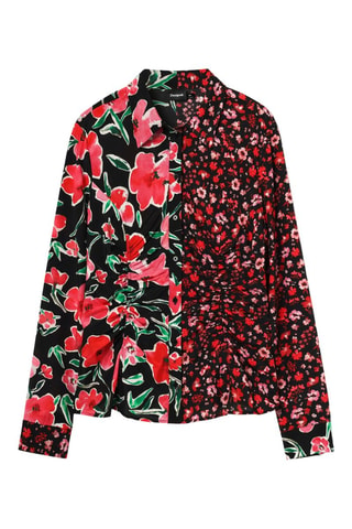 Camicia regular - Nero e rosso
