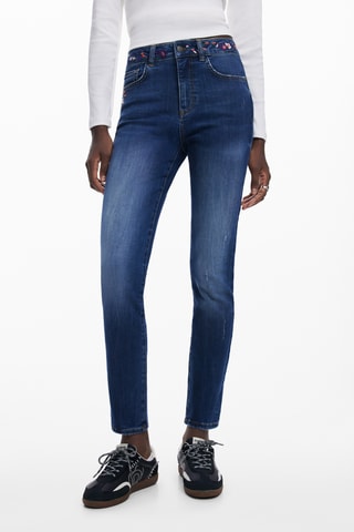 Jeans skinny a vita alta - Blu scuro