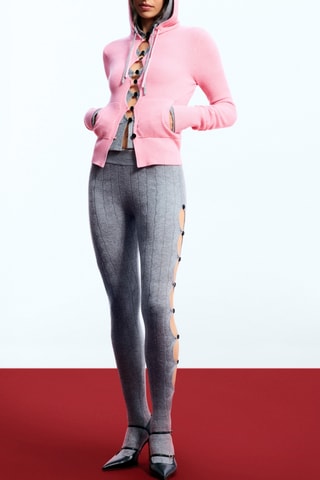 Cardigan con cappuccio - Grigio