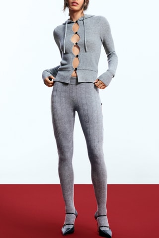Cardigan con cappuccio - Grigio