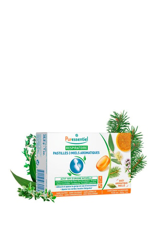 4 x 18 pastilles respiratoires - 3 miels aromatiques - 28,8 g