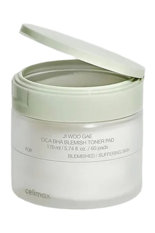 Pads tonique cica BHA anti-imperfections Ji Woo Gae - Peaux sensibles et à tendance acnéique - 170 ml