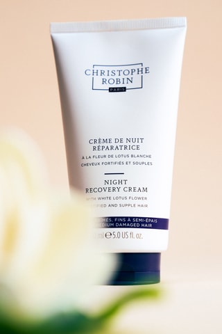 Crème de nuit réparatrice à la fleur de lotus blanche - Cheveux secs et fragilisés - 150 ml 