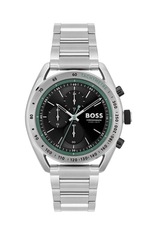 Montre à quartz en acier - Argenté et noir