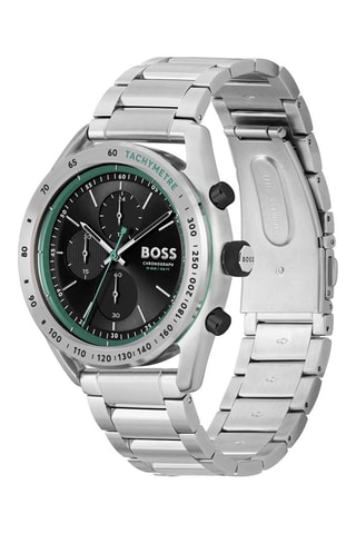 Montre à quartz en acier - Argenté et noir