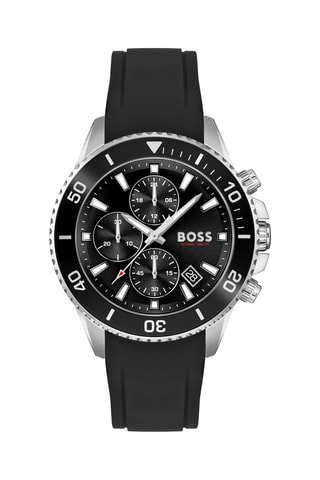 Montre à quartz en silicone - Chronographe - Noir et argenté