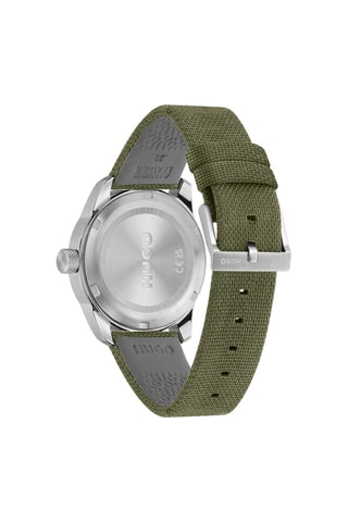 Montre à quartz en tissu - Vert et gris