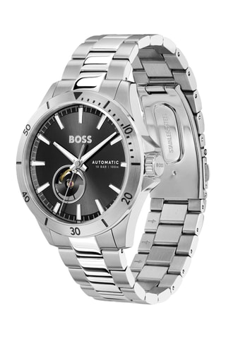 Montre automatique en acier - Argenté et noir