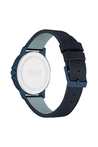 Montre à quartz en cuir - Bleu foncé