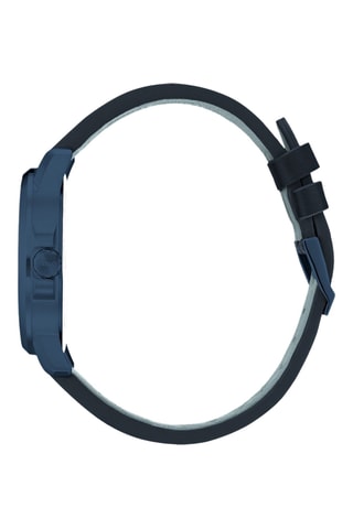 Montre à quartz en cuir - Bleu foncé
