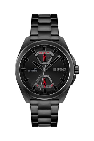 Montre à quartz en acier - Noir