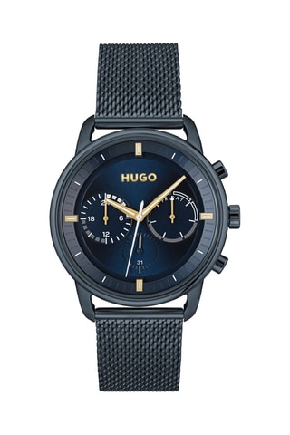 Montre à quartz en acier Bleu marine