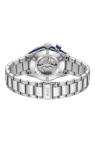 Montre automatique en acier - Argenté et bleu