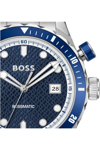 Montre automatique en acier - Argenté et bleu