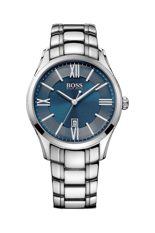 Montre à quartz en acier - Argenté et bleu