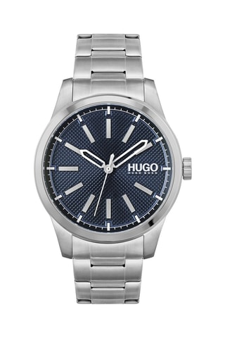 Montre à quartz en acier - Argenté et bleu