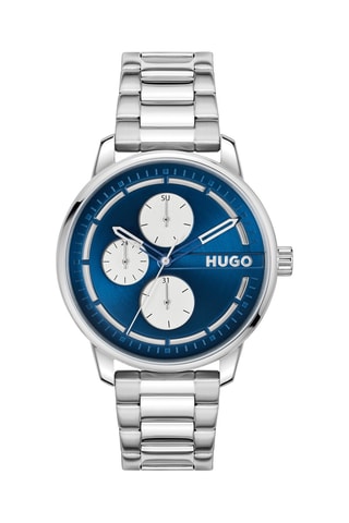Montre à quartz en acier - Argenté et bleu