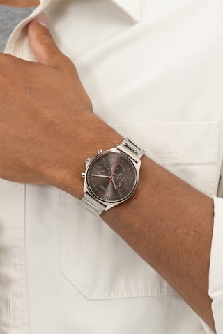 Montre à quartz en acier - Argenté et gris