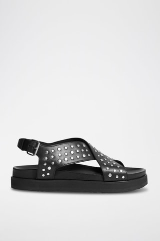 Sandales plateformes en cuir - Noir