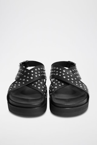 Sandales plateformes en cuir - Noir