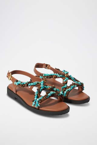 Sandales en cuir - Marron