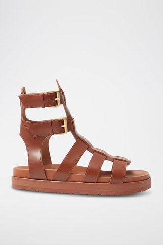 Spartiates en cuir - Marron