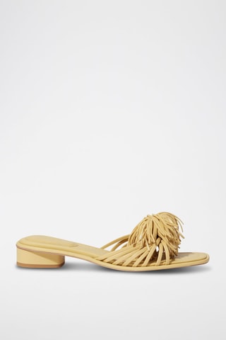 Mules en cuir de mouton - Jaune