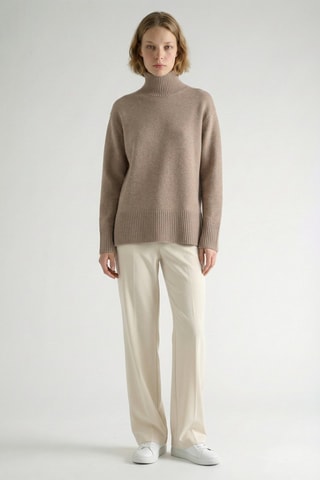 Pull oversize en laine - Beige