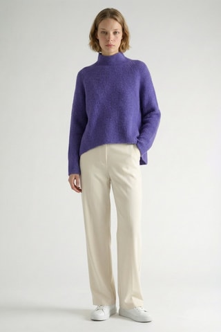 Pull relaxed en alpaga et laine - Violet