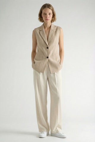 Gilet sans manches en lin - Beige