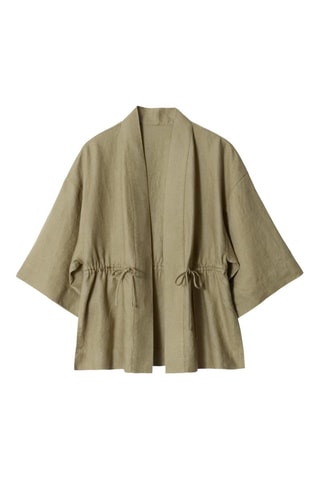 Kimono en lin - Kaki
