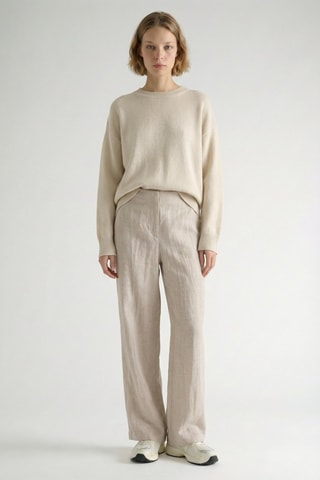 Pantalon taille haute - Beige