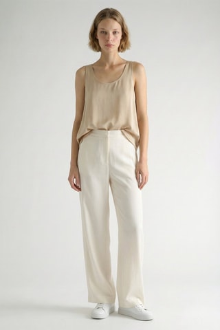 Pantalon taille haute - Blanc cassé