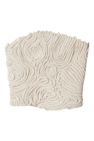 Crop top bustier en lin - Beige