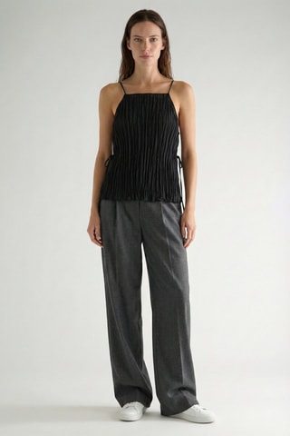 Top en soie - Noir