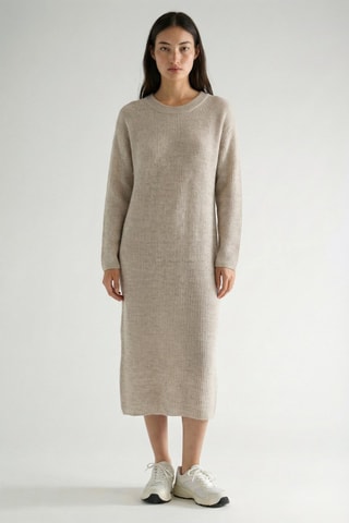 Robe pull en alpaga et laine - Gris clair chiné