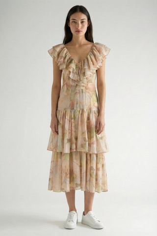 Robe volantée - Beige