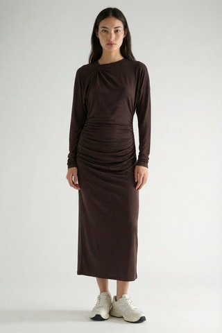 Robe midi - Marron