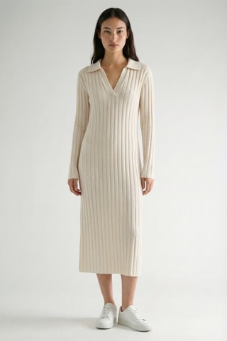 Robe pull en laine - Beige