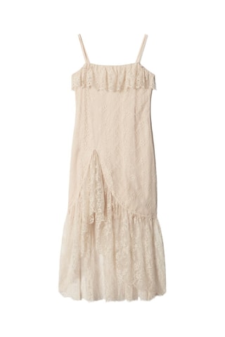 Vestido direito em renda - Branco