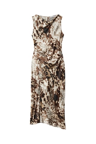 Vestido drapeado - Castanho