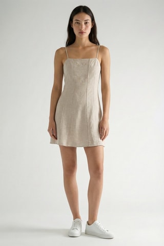 Robe patineuse en lin - Beige