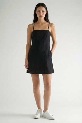 Robe patineuse en lin - Noir