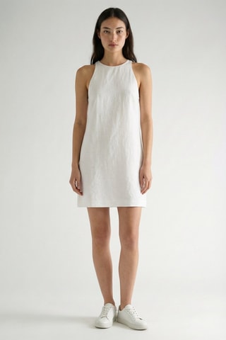 Robe droite en lin - Blanc